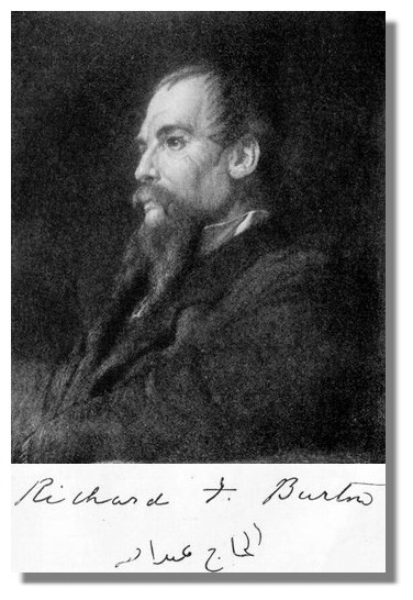 head and shoulders of Richard Burton, posed facing towards the left of the page