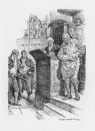 men standing at the pulpit of a counntry church, being used as a polling place
