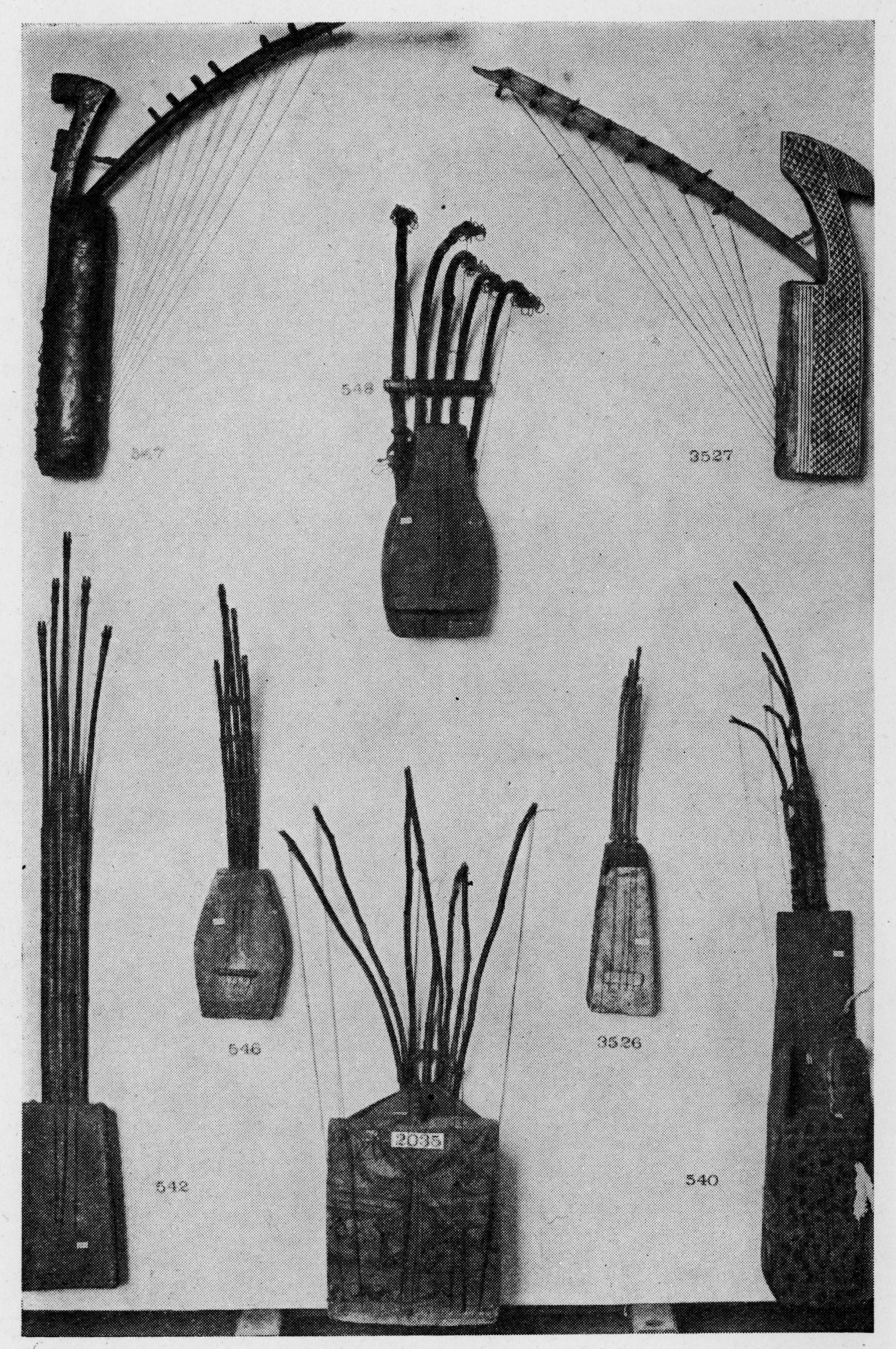 photograph of eight instruments