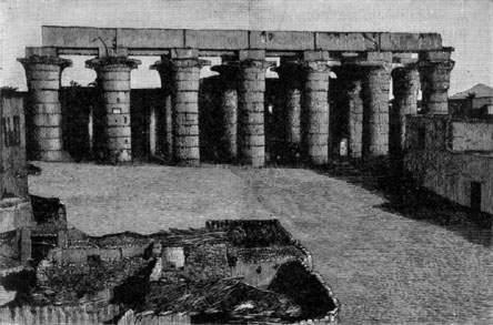 COLONNADE OF HOREMHEB, FROM A PHOTOGRAPH BY BRUGSCH-BEY.