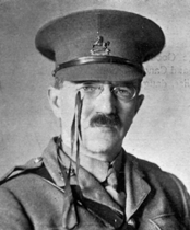 Photograph of man with glasses and mustache in military uniform