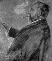 drawing of a man smoking