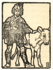 man with calf