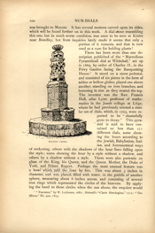 Facsimile of the page as it appears in the printed book; illustration: stone sundial on pillar atop podium