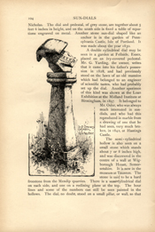 Facsimile of the page as it appears in the printed book; illustration: anchor-shaped sundial atop pedestal