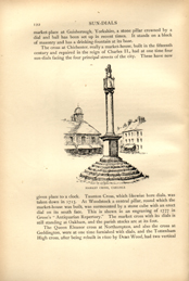 Facsimile of the page as it appears in the printed book; illustration: sundial atop pillar on stepped base