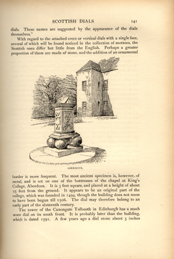 Facsimile of the page as it appears in the printed book; illustration: sundial on short pillar supported by four spheres