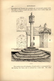 Facsimile of the page as it appears in the printed book; illustration: sundial on pillar on stepped base