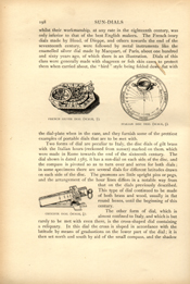 Facsimile of the page as it appears in the printed book; illustration: two small flat sundials and one in shape of cross