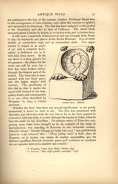 Facsimile of the page as it appears in the printed book; illustration: the remains of a stone sundial with hole through the center