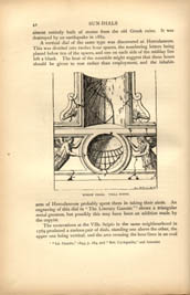 Facsimile of the page as it appears in the printed book; illustration: ornately carved hemispherical sundial with vertical sundial on top