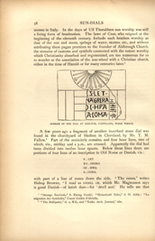 Facsimile of the page as it appears in the printed book; illustration: semicircular sundial with partial inscription below