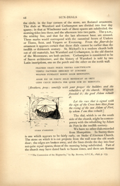 Facsimile of the page as it appears in the printed book; illustration: sundial protruding out of stone wall