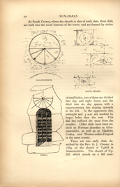 Facsimile of the page as it appears in the printed book; illustration: various circular and semicircular sundials
