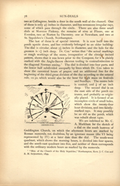 Facsimile of the page as it appears in the printed book; illustration: sundial carved in stone
