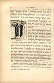 Facsimile of the page as it appears in the printed book; illustration: sundial on exterior church wall with two windows
