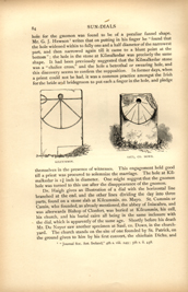 Facsimile of the page as it appears in the printed book; illustration: two stone slab sundials