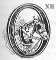 O (illuminated O with horses head poking through).