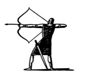 an archer drawing a bow