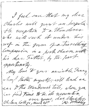 autograph letter of Madame d'Arblay
