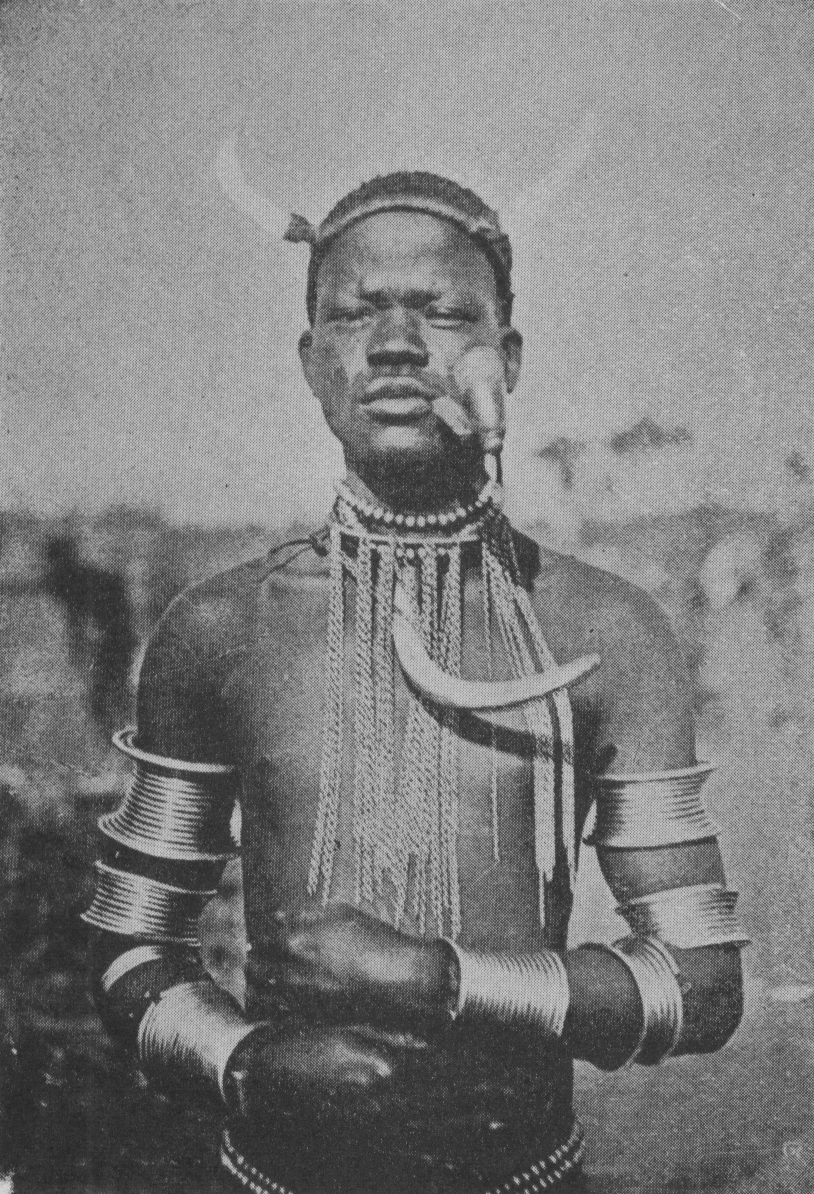 man with traditional warrior adornments