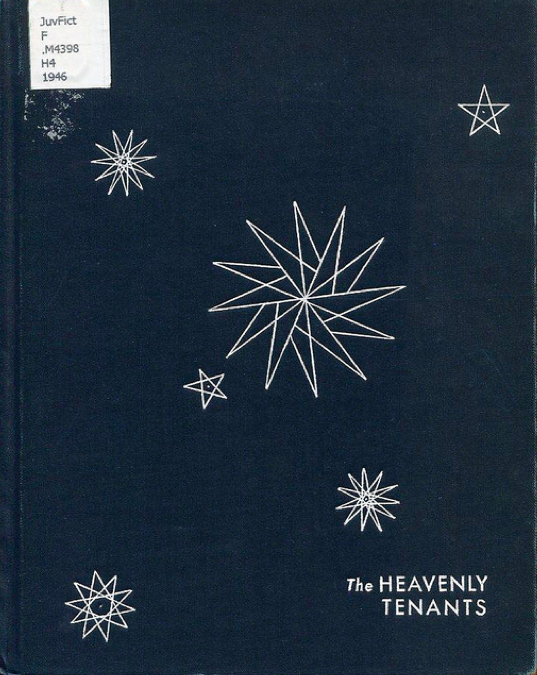 Several large stars with a dark background. Title: The Heavenly Tenants.