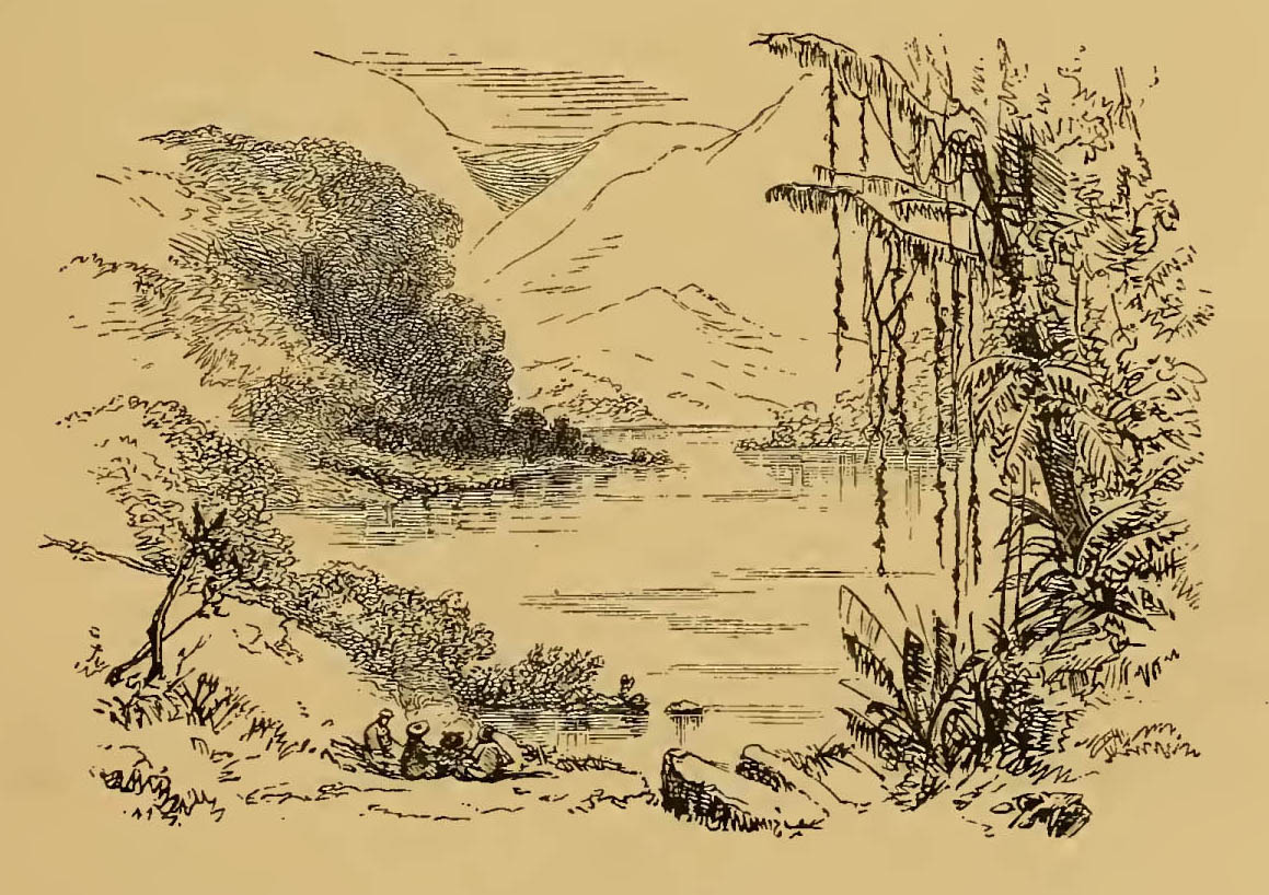 lake scene with mountains in background