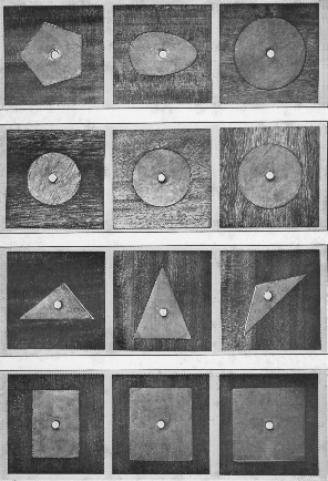 twelve squares with wooden insets