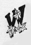 Maple leaves. W (illuminated capital for we)