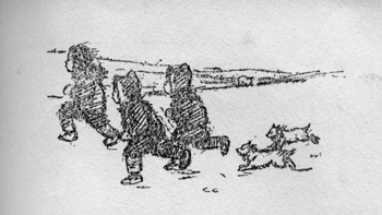 children and dogs running
