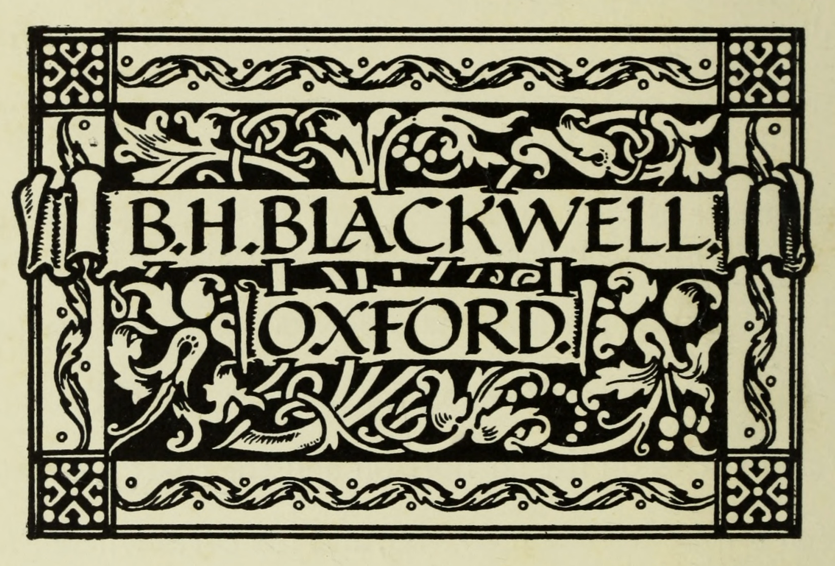 ornamented rectangle with B. H. Blackwell, Oxford.
