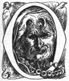 O (illustrated letter) with king's face