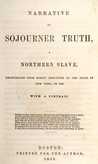 the narrative of sojourner truth book