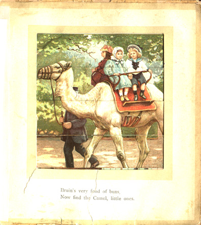 children riding on a camel
