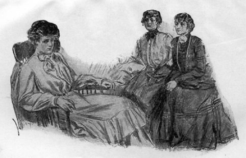 three ladies talking