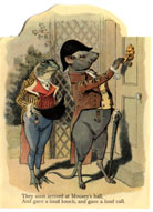 Rat and Frog at door. Rat holding knocker.