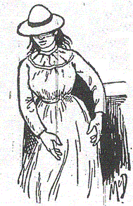 A woman wearing a hat steps out of a carriage.