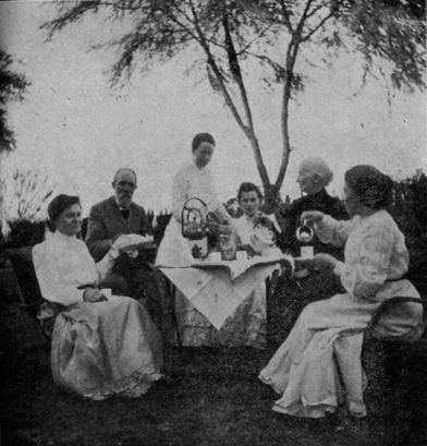 six people around a table