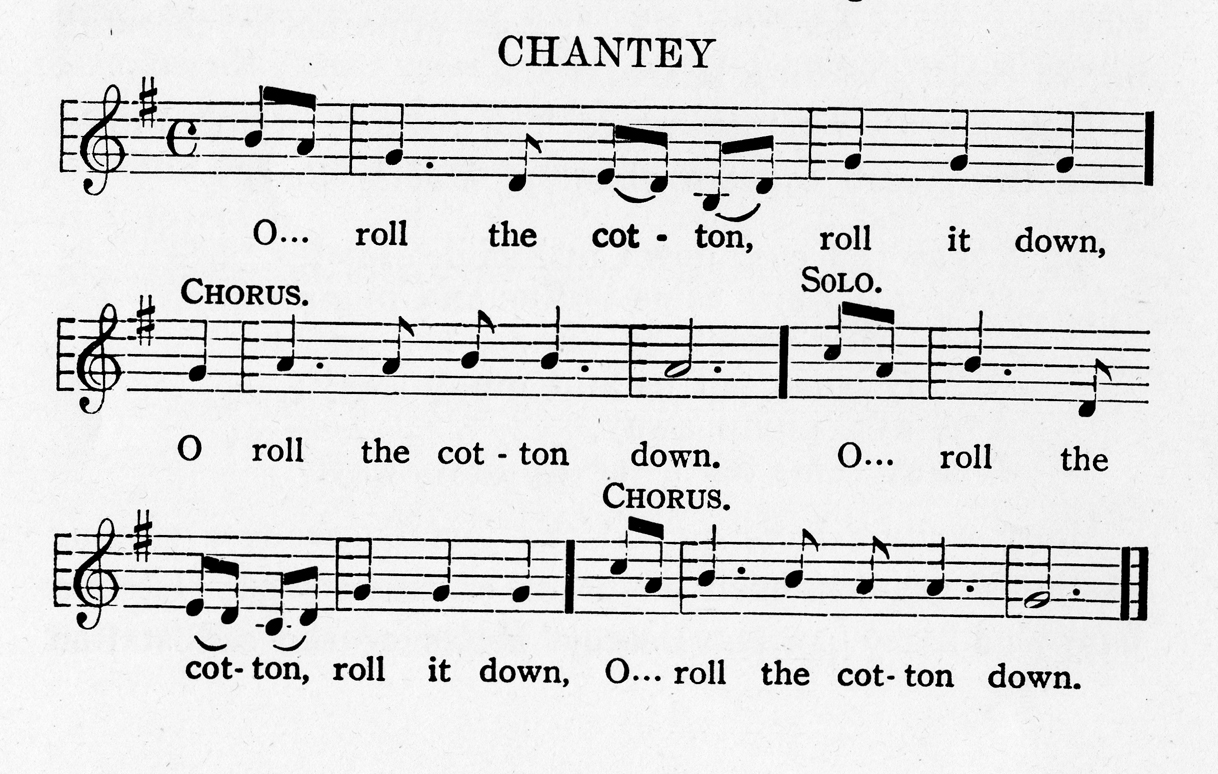 sheet music for a chantey