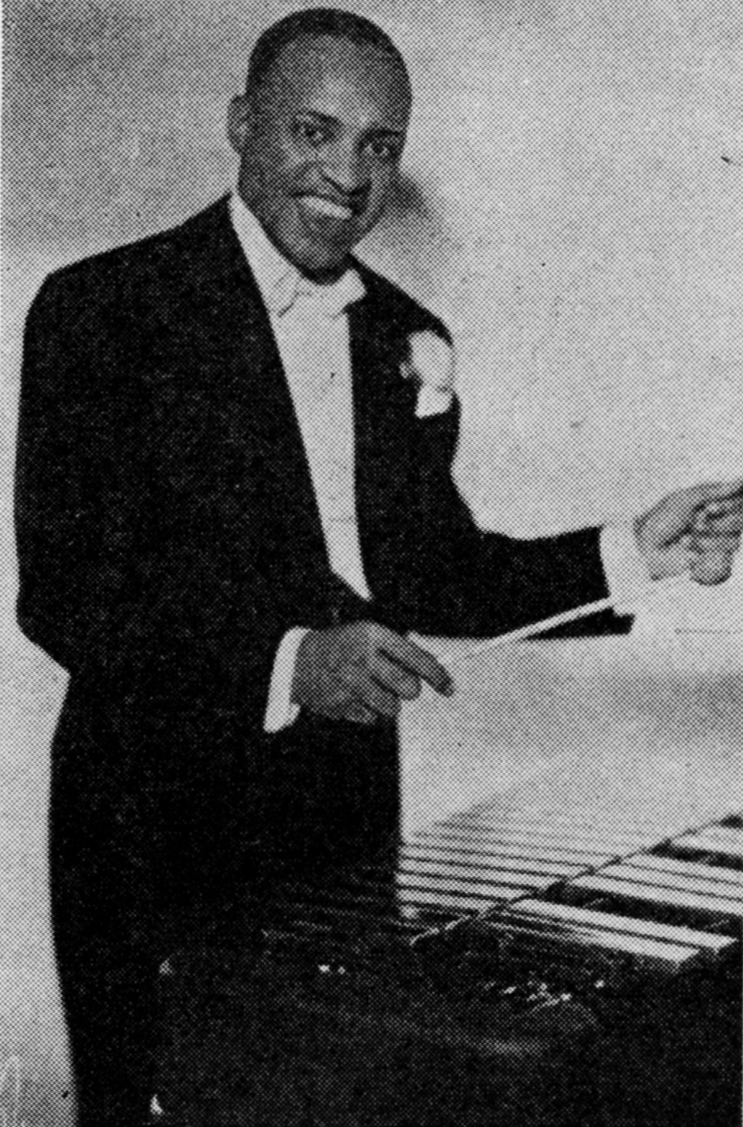 photograph of Lionel Hampton standing in front of a xylophone