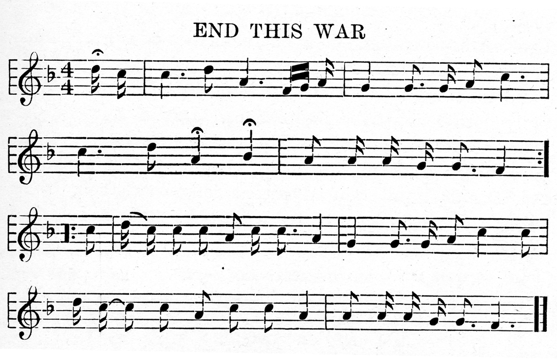 sheet music for End this War