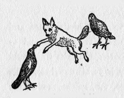 fox between two crows