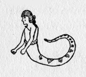 girl with human head and arms, snake body and tail