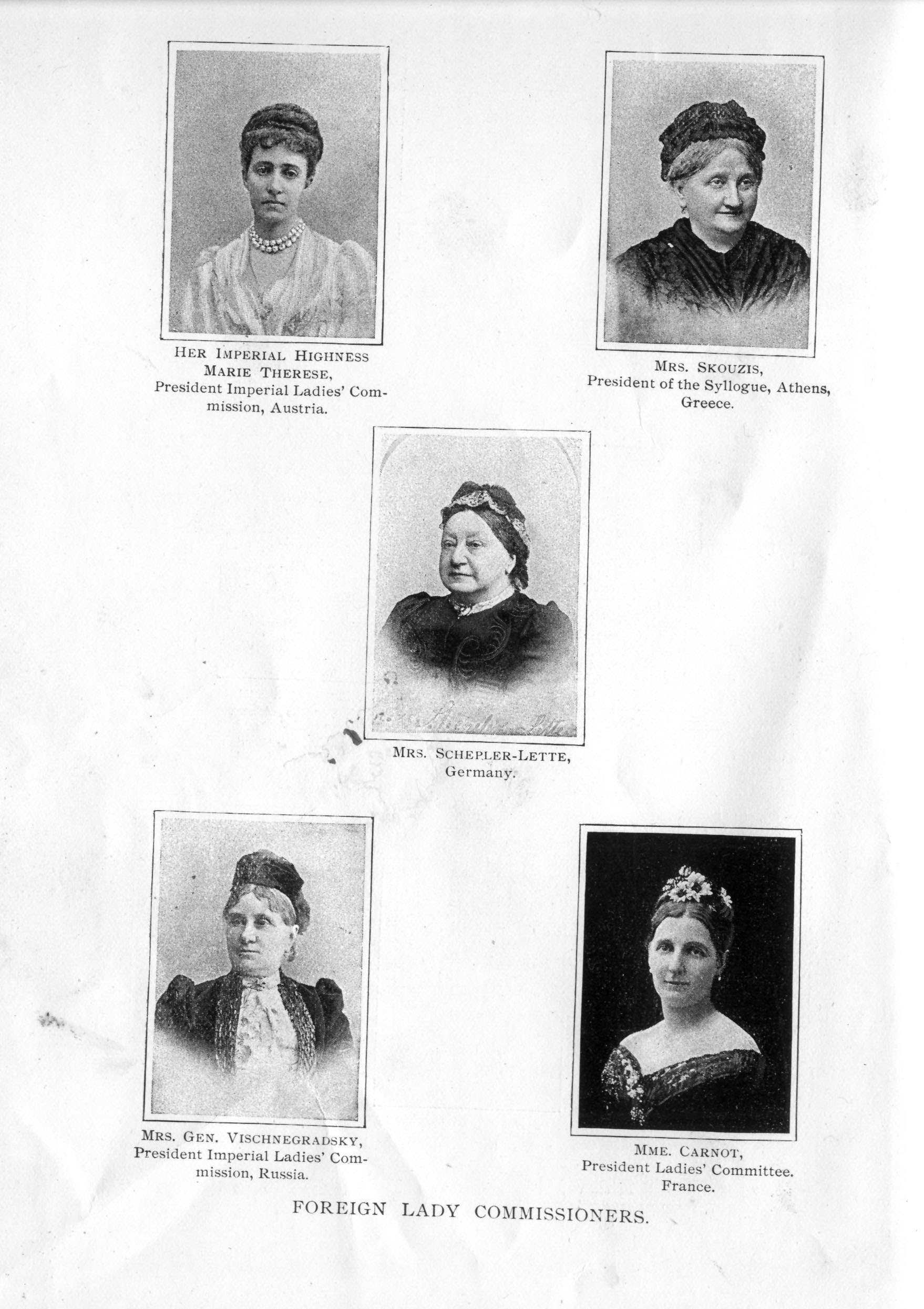 five portraits of women commissioners