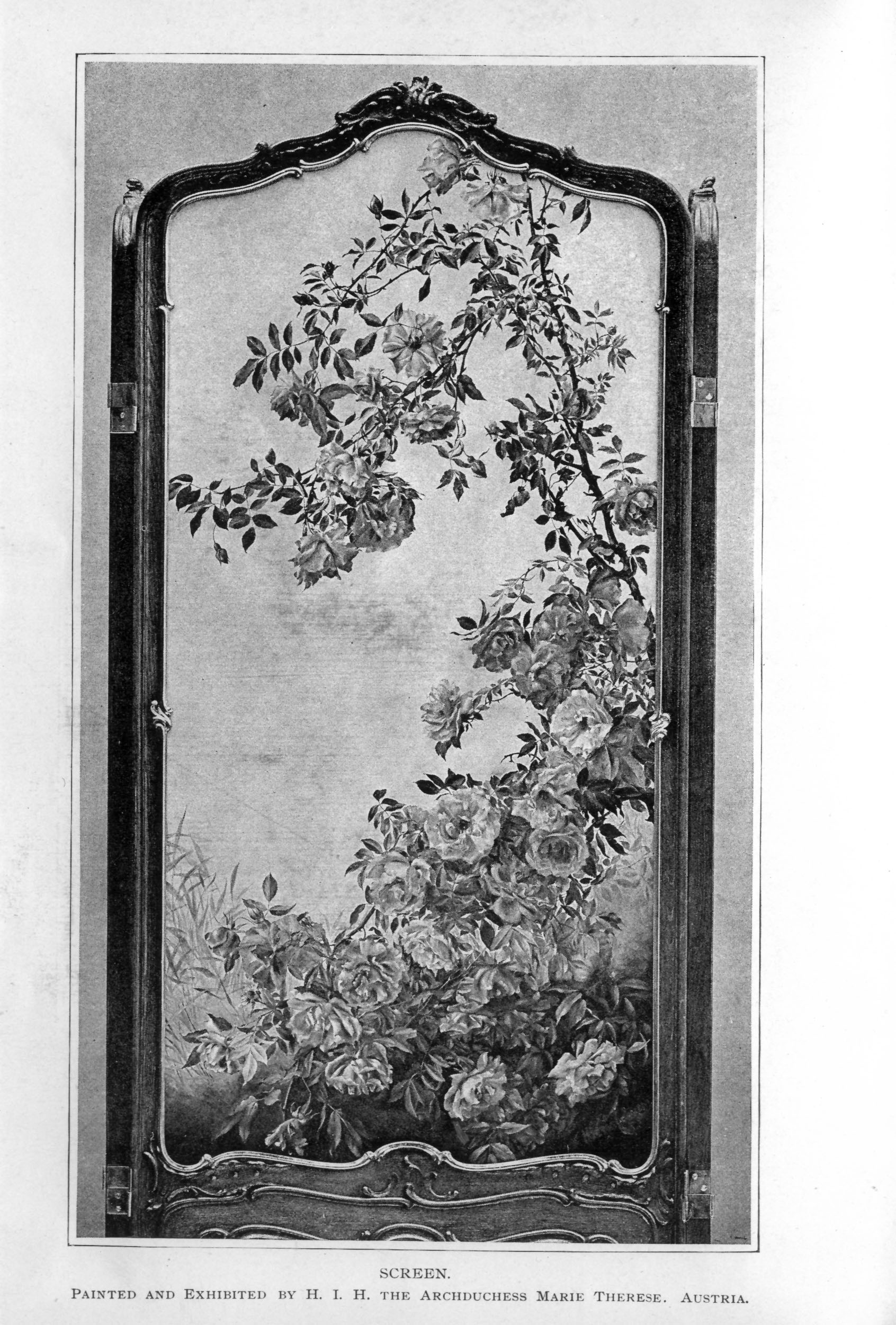 screen painted with flowers