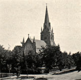 neogothic cathedral with tall steeple