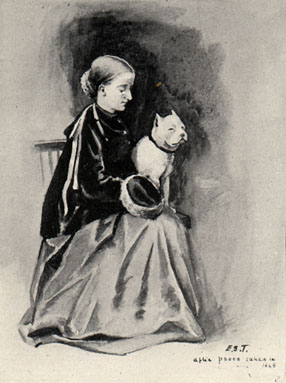 woman with muscular white dog on her lap