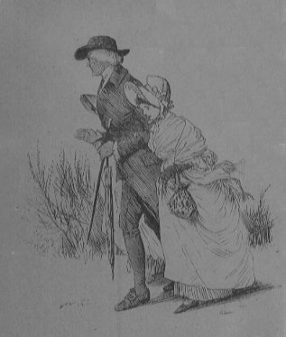 man and woman strolling arm in arm