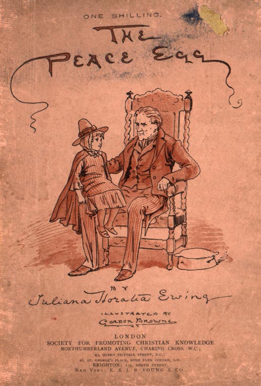 Front cover of book, little girl seated on man's knee.