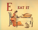 Woman sitting down eating a slice of pie. The huge pie is on the table and a cat sits quietly nearby.